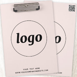 Logo mit Text und QR-Code Klemmbrett