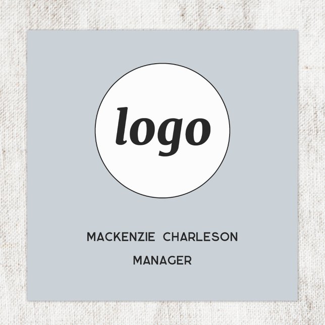 Logo Mitarbeiter Personal Hellblau Magnetisch oder Namensschild (Simple logo with custom text business branding promotional pin or magnetic name tag or badge)