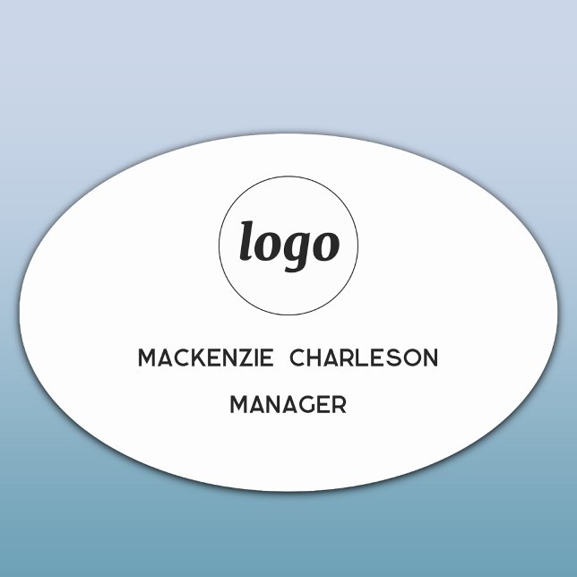 Logo Mitarbeiter Personal Magnetisch oder Steck Na Namensschild (Simple logo with custom text business branding promotional magnetic or pin badge)