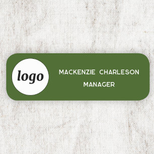 Logo Mitarbeiter Personal Waldgrün Unternehmen Namensschild
