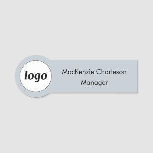 Logo Mitarbeiter Powder Blue Business Namensschild