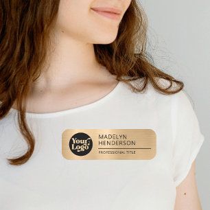 Logo-Mitarbeiter von Metallic Light Gold Company M Namensschild