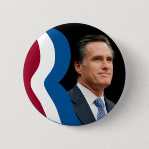 Logo Mitt Romneys "R" (Kreis - Porträt) Button