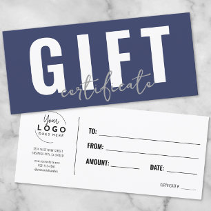 Logo Modern Script Blue Business Geschenkgutschein