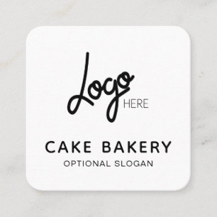Logo Moderne Bäckerei Geschäftskarte Schwarz Weiß Quadratische Visitenkarte