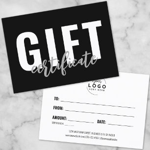 Logo Moderne Certificat Cadeau Simple Entreprise
