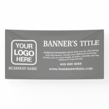 Logo moderne Gris Blanc Bannière d'entreprise