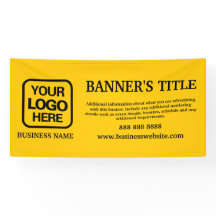 Logo moderne jaune Bannière d'entreprise noire