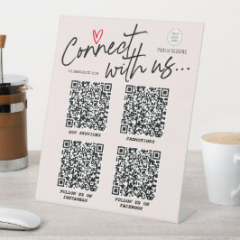 Logo moderne rose vif QR Code signe des médias soc