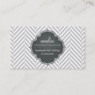 LOGO Modernes Herringbone-Muster graues Abzeichen  Visitenkarte