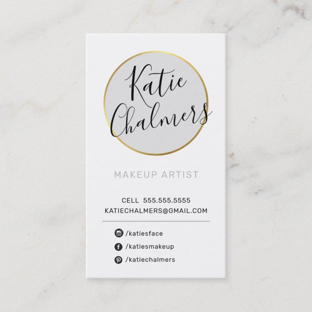 LOGO Modernes, hübsches Gold, blass, schwarz Visitenkarte (Vorderseite)