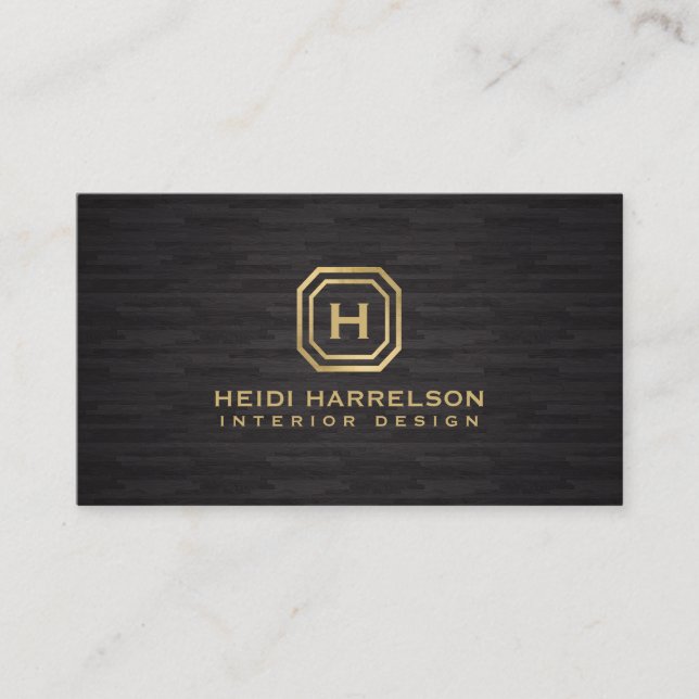 Logo-Monogramm für die Glam Box im Dunklen Holz-De Visitenkarte (Vorderseite)