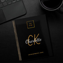 Logo monogramme noir or moderne entreprise 2023
