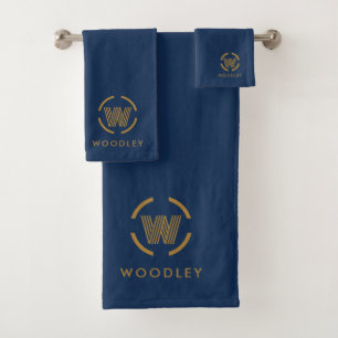 Logo Monogramme Or Moderne Bleu Marine
