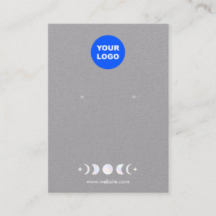 Logo Moon Phones Earring Display Gray Kraft Visitenkarte