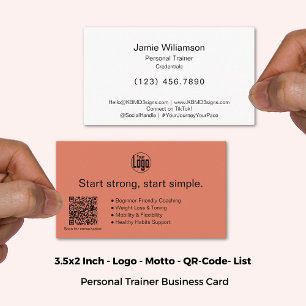 Logo Motto QR-Code Dienstleistungen Burnt Orange F Visitenkarte