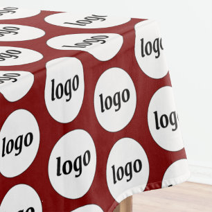 Logo-Muster Business-Branding Burgundy Red Tischdecke