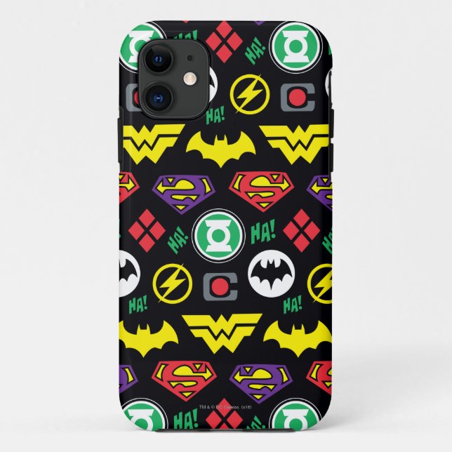 Logo-Muster der Chibi Justice League Case-Mate iPhone Hülle (Rückseite)
