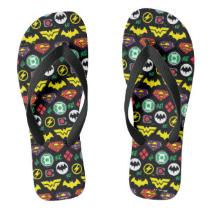Logo-Muster der Chibi Justice League Flip Flops