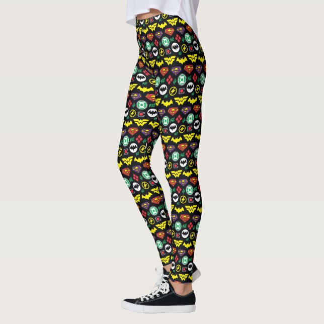 Logo-Muster der Chibi Justice League Leggings (Links)