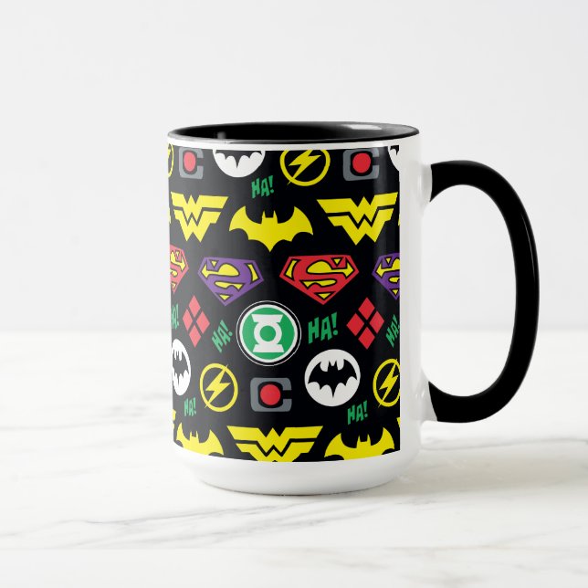 Logo-Muster der Chibi Justice League Tasse (Rechts)