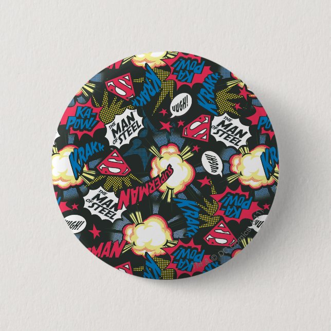 Logo-Muster des Mannes aus Stahl Button (Vorderseite)