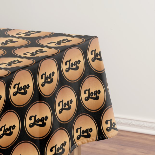 Logo-Muster für benutzerdefinierte Gold- und Black Tischdecke (Beispiel)