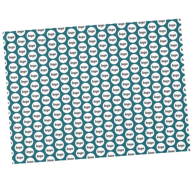 Logo-Muster für das Branding Aquamariner Grün Tischdecke (Simple logo pattern business promotional teal green tablecloth for trade shows, catering and events)