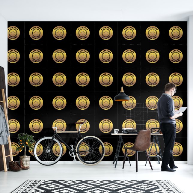 Logo-Muster für das Gold Black Business Company Tapete (Wohnbereich)