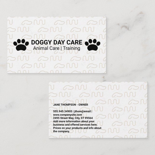 Logo-Muster für Hunde | Tierdienste Visitenkarte (Vorne/Hinten)