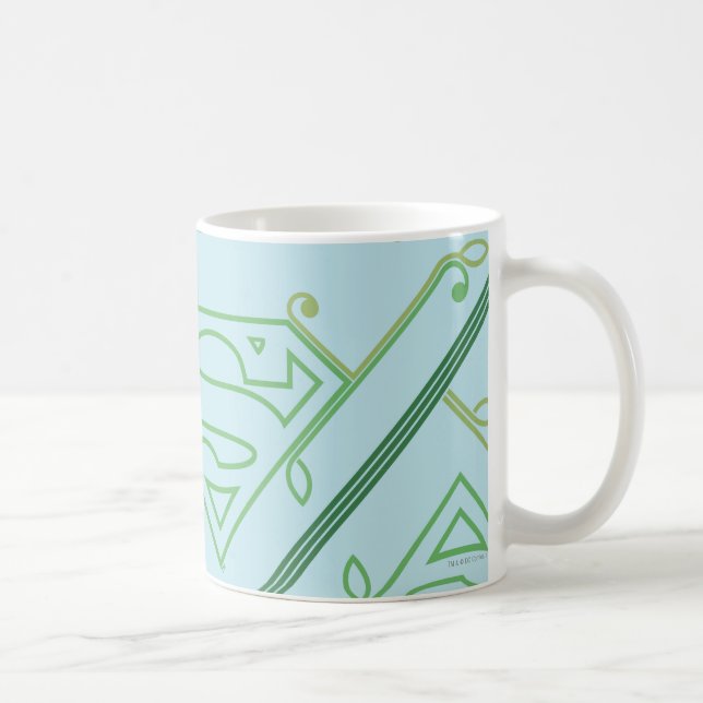 Logo-Muster für Supergirl Green Vine Kaffeetasse (Rechts)
