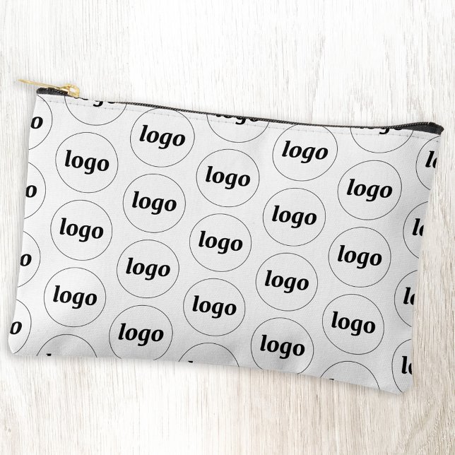 Logo-Muster für Werbemarken für Unternehmen Zubehörtasche (Logo pattern business promotional cosmetic stationery or accessory zip pouch)