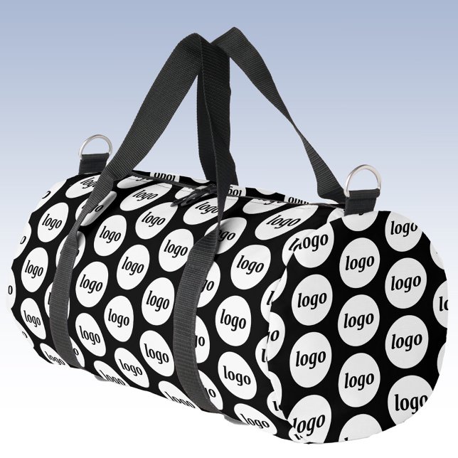 Logo-Muster-Werbegeschäft Schwarz Duffle Bag (Logo pattern business branding promotional duffel bag)