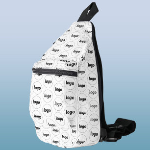 Logo-Muster Werbegestaltung Weiß Crossbody Bag