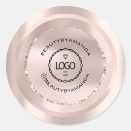 Logo Name Body Makeup Packaging Rose Beauty Runder Aufkleber