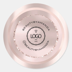 Logo Name Body Makeup Verpackung Rose Beauty  Runder Aufkleber
