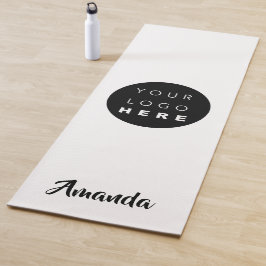 Logo Name Company Schwarz-weiß Yogamatte