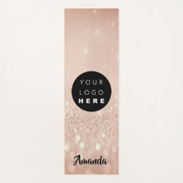 Logo Name Rose Blush Glitzer Girly Geschenkidee Yogamatte