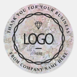 Logo Name Web Danke Business Rose Grau Runder Aufkleber