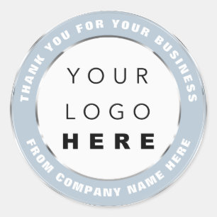 Logo Name Web Vielen Dank, dass Sie Silver Gray Bl Runder Aufkleber