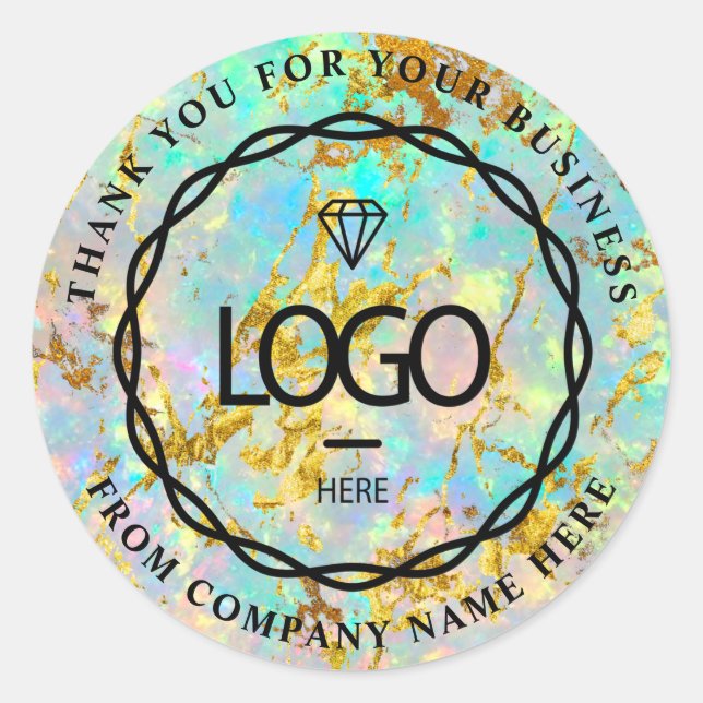 Logo Name Web Vielen Dank Firmenname Holograph Gol Runder Aufkleber (Vorderseite)