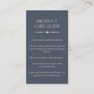 Logo Navy Beige Produktpflegehinweise Visitenkarte