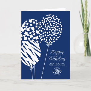 Logo Navy Blue Ballons Firmengeburtstagskarte Feiertagskarte