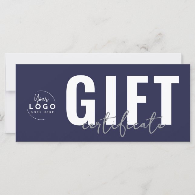 Logo Navy Blue Business Gift Certificate (Vorderseite)