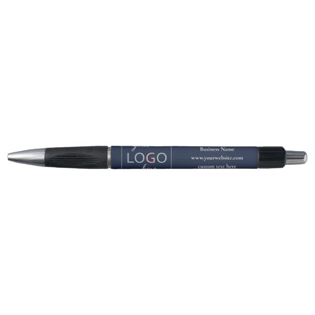 Logo Navy Blue Pen von Custom Business Company Kugelschreiber (Vorderseite)