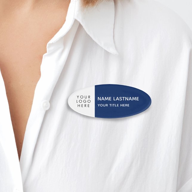 Logo Navy Blue Simple Modern Minimal Magnet Titel Namenschild (Von Creator hochgeladen)