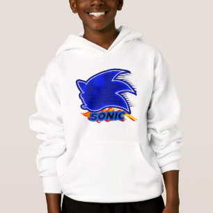 Logo Neon Sonic Flame – Hochwertige Spielillustrat Hoodie