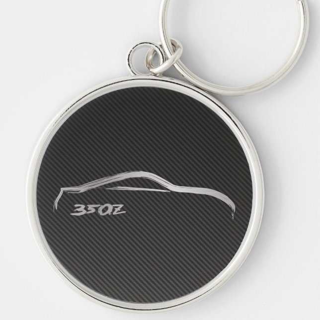 Logo Nissans 350Z mit Imitat-Kohlenstoff-Faser Schlüsselanhänger (Vorne)
