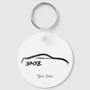 Logo Nissans 370Z mit schwarzem Hintergrund Schlüsselanhänger
