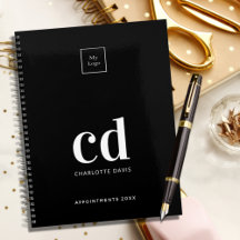 Logo noir blanc monogramme initiales entreprise 20